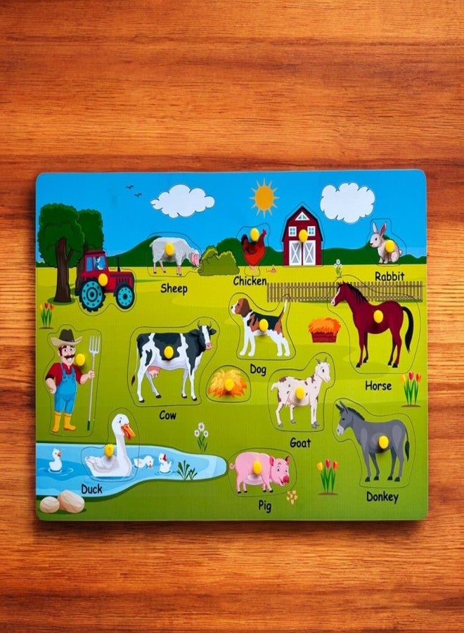 Kiddiwinks Winkslab:Farm Animals and Transportation Combo Peg Puzzle Set for Kids - Interactive Learning with Educational Boards for Kids’ Skill Development - Image 2